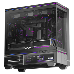 Корпус без блока питания/ Case Thermalright M10 Vision FAN4-M, Mini-Tower, TG, LCD, 4x120mm ARGB, 2xUSB-A 3.0, 1xUSB Type-C, mATX, mITX Black