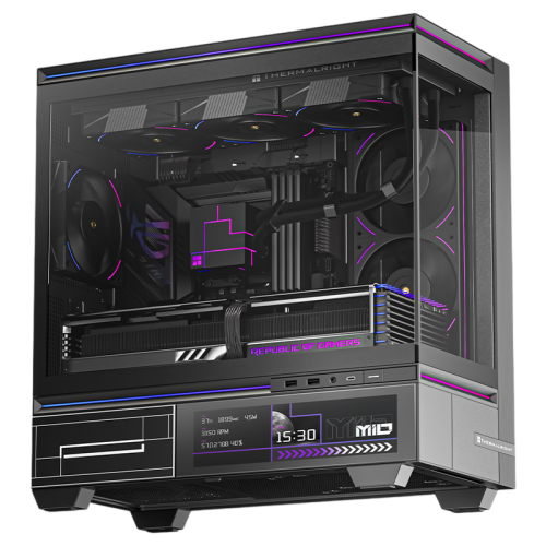 Корпус без блока питания/ Case Thermalright M10 Vision FAN4-M, Mini-Tower, TG, LCD, 4x120mm ARGB, 2xUSB-A 3.0, 1xUSB Type-C, mATX, mITX Black
