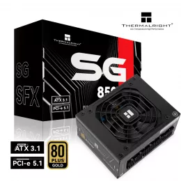 Блок питания 750W/ Power Supply Thermalright, 850W 80+ Gold (SFX, 3.1, PCIe 5.1, Full modular, 1x24(20+4)pin, 1xCPU 8(4+4)pin, 2xPCIe*2 8(6+2)pin, 1x12VHPWR PCIe 5.1 12+4pin 600mm, 3xSATA3, 3xMOLEX4pin, Active, 92x92mm, 100x125x64mm, APFC, OPP, OVP, OTP, 