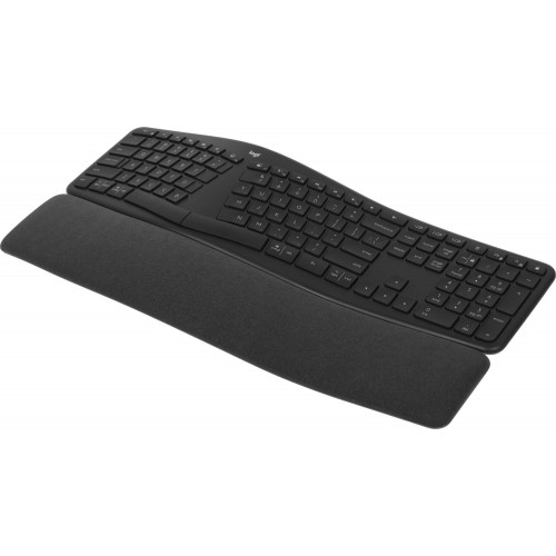 Клавиатура Logitech K860 черная беспроводная с подставкой для запястий - Эргономичный мультимедийный USB/Bluetooth (920-010359)