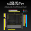 Корпус Corsair Frame 4000D RS ARGB - Midi-Tower без блока питания с RGB подсветкой, 3 вентилятора 120mm, поддержка E-ATX/ATX/mATX/mITX, черный