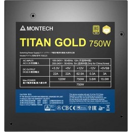 Блок питания Montech ATX 750W TITAN GOLD Gen.5 80+ gold (20+4pin) APFC 135mm fan 12xSATA Cab Manag RTL