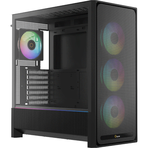 Корпус ПК Ocypus Delta C70 BK ARGB - Midi-Tower с 4x120mm ARGB, USB-C 3.1, совместимость с E-ATX, ATX, mATX, mITX