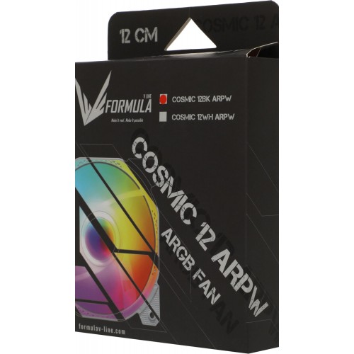 Вентилятор для корпуса Formula Cosmic 12BK ARPW ARGB 120 мм - черный, 4-pin, 26.8 дБ | Надежное охлаждение для вашего ПК