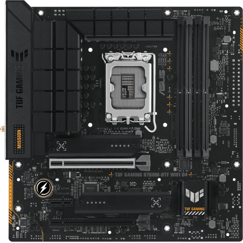 Купить материнскую плату TUF GAMING B760M-BTF WIFI D4 - высокая производительность и надежность для геймеров.