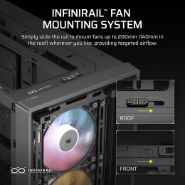 Корпус без блока питания/ Case Corsair Frame 4000D RS ARGB, Midi-Tower, TG, 3x120mm ARGB, 2xUSB-A 3.2, 1xUSB 3.2 Type-C, E-ATX, ATX, mATX, mITX Black
