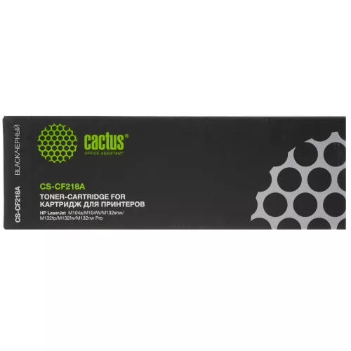 Картридж лазерный Cactus CS-CF218A черный для HP LJ M104/M132 - 1400 страниц печати