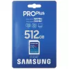 Флеш карта SDXC 512Gb Samsung PRO Plus Class 10: Высокая скорость чтения и записи до 180 МБ/с и 130 МБ/с, A2, V30