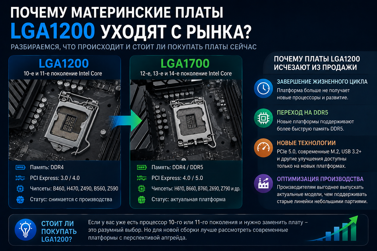 Материнские платы Intel LGA1200 уходят с рынка